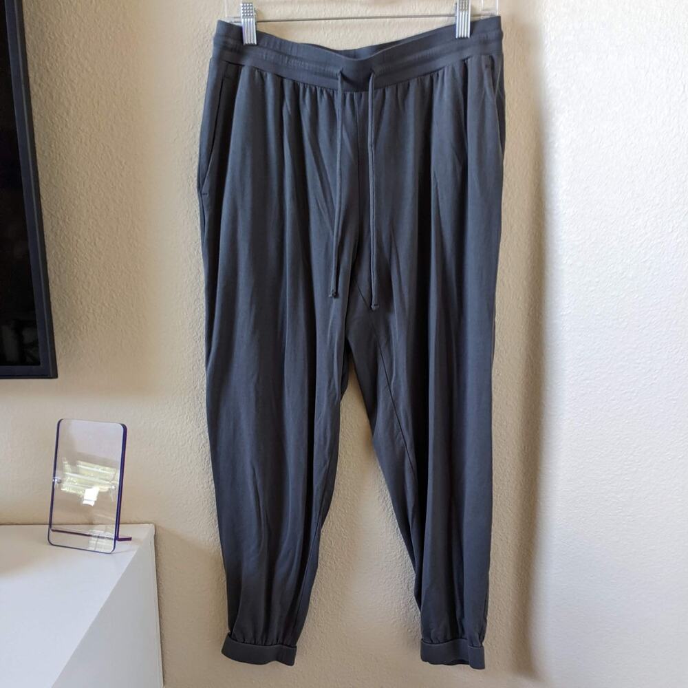 Eileen Fisher Women's size M Medium Gray High Waist Pull On Ankle Track Pants